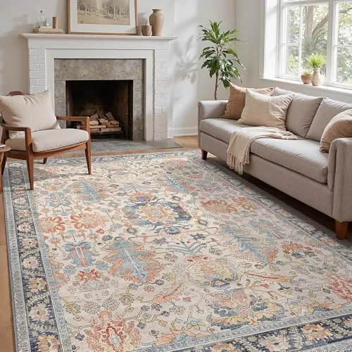 Bavni Vintage Medallion Rugs — Teal Multicolour