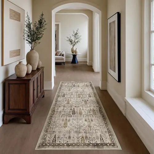Bavni Vintage Floral Rugs — Sage Tan