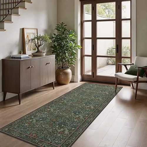 Bavni Vintage Medallion Rugs — Forest Green