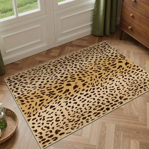 Bavni Leopard & Cheetah Rugs — Yellow & Brown