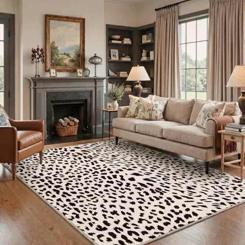 Bavni Leopard & Cheetah Rugs — White & Black