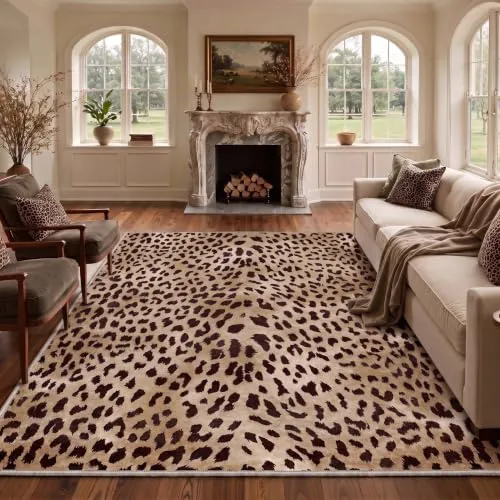 Bavni Leopard & Cheetah Rugs — Taupe & Brown