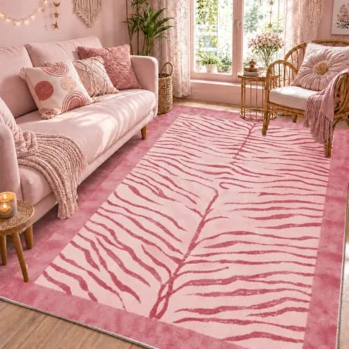 Bavni Zebra Print Rugs — Pink