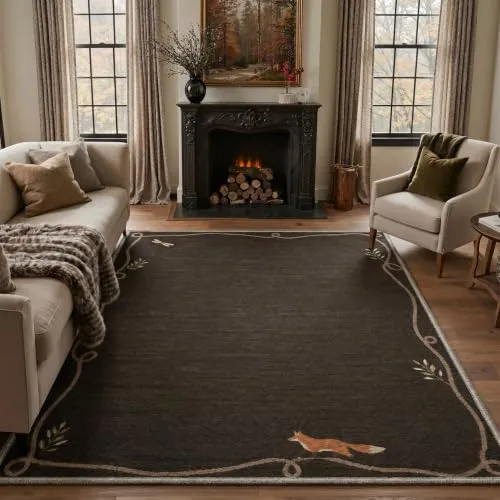 Bavni Woodland Fox Rugs — Brown
